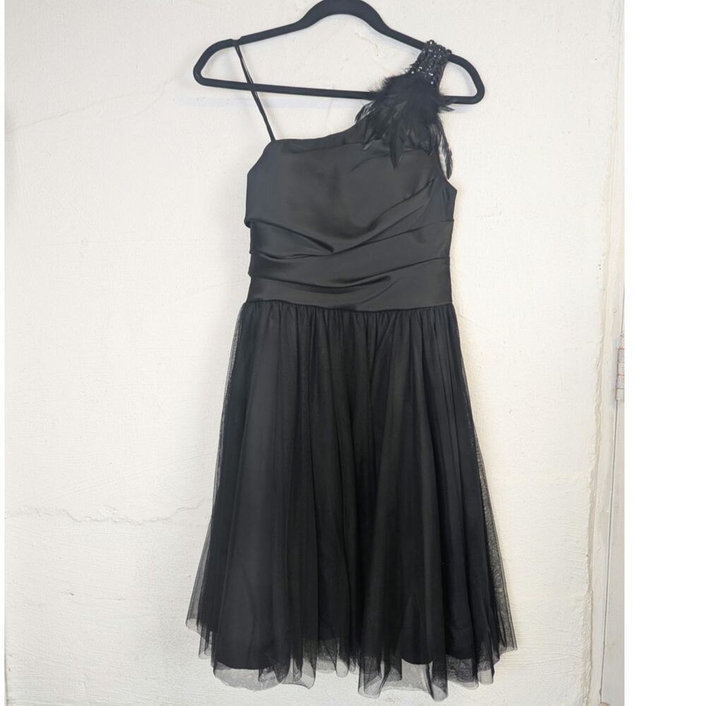 Aidan Mattox Asymmetrical Cocktail Dress Party Prom Hoco Puffy Flirty Womens 6